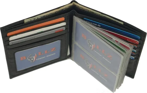 Miniatura 3 de Billetera de piel para hombre con inserto de vinilo resistente