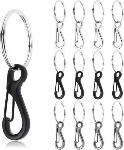 Miniatura 15 de Small Carabiner Clip Metal Spring Snap Hooks Mini Paracord Hanging Clips for Camera Strap, Flashlight, Key Chain