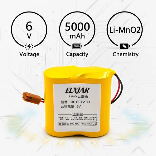 Miniatura 4 de BR-CCF2TH - Batería de repuesto de litio de 6 V para Fanuc oi Mate Model-D, controles Panasonic, PLC GE Fanuc A06 Series A98L-0001-0902, BR-CCF2TE