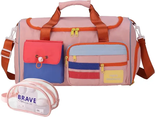 Miniatura 63 de Bolsa de Gimnasio Pequeña para Mujer, Bolsa de Lona de Viaje, Bolsa de Fin de Semana con Compartimento para Zapatos