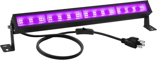 Barra de Luz Negra LED de 38W Barras de Luz Negra con Enchufe e Interruptor Ilumina Área de 22x22 pies para Fiesta Fluorescente Fiestas de Halloween
