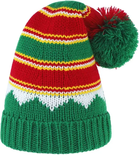 Miniatura 17 de American Trends Gorro de Papá Noel, gorro de Navidad cálido para invierno, gorro holgado de punto trenzado para adultos, mujeres y hombres, fiesta