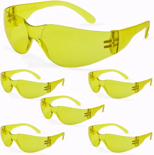 Miniatura 12 de BISON LIFE - Lentes de seguridad con protección envolvente resistente a arañazos, lente de policarbonato resistente a impactos ANSI Z87.1 4