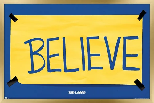 Miniatura 12 de Trends International Ted Lasso - Póster de pared Believe, 14.725 x 22.375 pulgadas, versión enmarcada de madera de granero