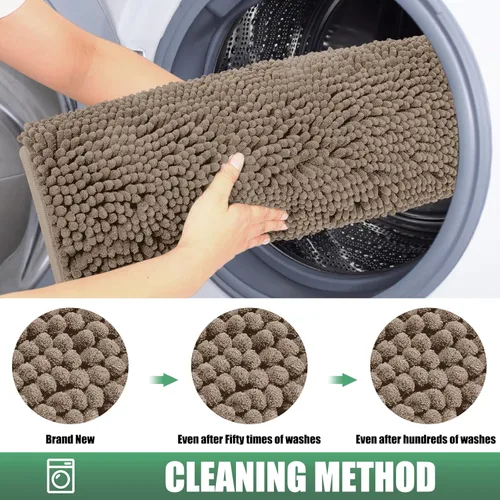 Miniatura 8 de IM HOME Felpudo absorbente de chenilla para exterior de 36" x 24", tapetes para perros antideslizantes lavables para interiores, tapete para perros