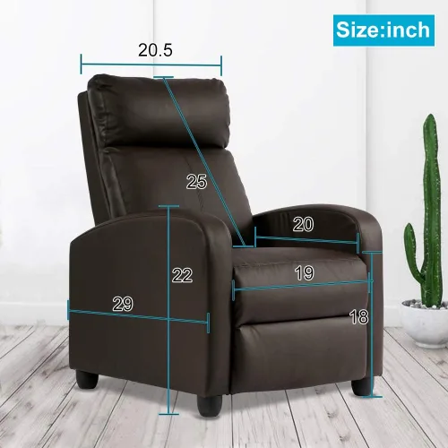 Miniatura 3 de HGS, Silla reclinable de masaje, silla de lectura con respaldo alado, sofá individual moderno para sala de estar, sofá reclinable de piel sintética