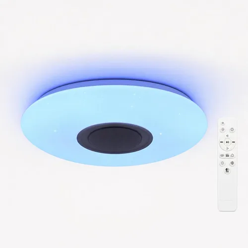 Miniatura 12 de Lámpara de techo con música WiFi mejorada con altavoz Bluetooth y control remoto, lámpara de techo regulable de 15 pulgadas compatible con Alexa