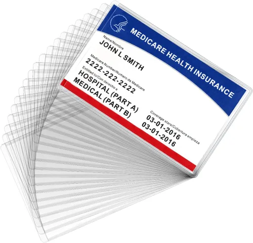 Miniatura 9 de MaxGear Fundas protectoras para tarjetas de Medicare, 12 mil, de PVC transparente, resistentes al agua, fundas protectoras para tarjetas de Medicare