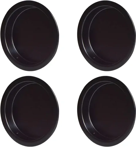 DonYoung 4 tiradores de dedo negros para puerta de armario de 1-3/4 pulgadas, tiradores circulares de puerta corredera fácil de poner, no necesitan
