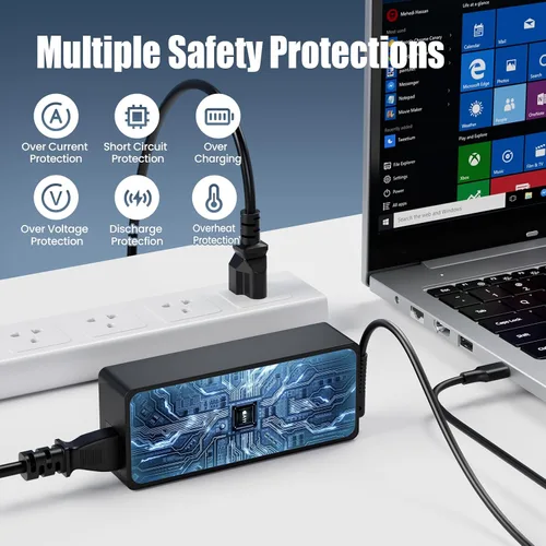Miniatura 5 de Cargador de laptop USB C de 90 W para portátiles con Windows - Lenovo ThinkPad HP Spectre ASUS ZenBook Acer Swift Chromebook - Adaptador