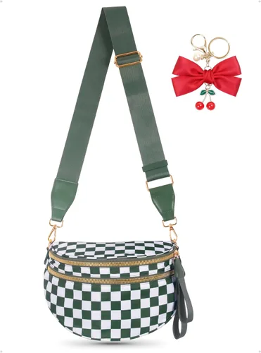 Miniatura 10 de Bum Bag Crossbody Bag para mujer Amplias bolsas Riñoneras cruzadas de nailon Monedero con cinturón para viajar y correr, regalos de moda