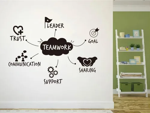 Miniatura 2 de Adhesivo de pared con cualidades de trabajo en equipo, calcomanías inspiradoras para oficina, decoración de trabajo en equipo, removible, sala