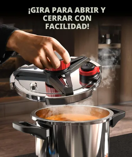 Miniatura 5 de Olla de presión de acero inoxidable 18/8 de 7 cuartos de galón, [ahorra un 70% de tiempo de cocción] Olla De Presion con cuerpo de grado alimenticio