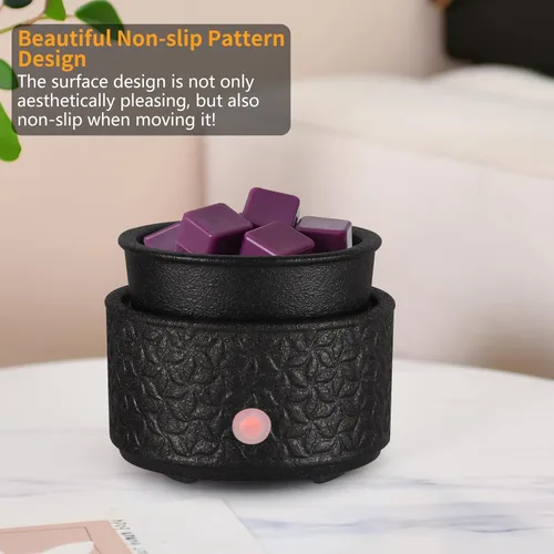 Miniatura 6 de Calentador eléctrico de cera de 4 en 1, calentador de velas para derretir cera perfumada, lindo quemador de fragancia de cerámica para derretir cera