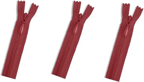 Miniatura 2 de Cremalleras YKK invisibles (ocultas) – perfectas para ropa, manualidades y proyectos de costura – Color: rojo camafeo # 520 Elige tu longitud