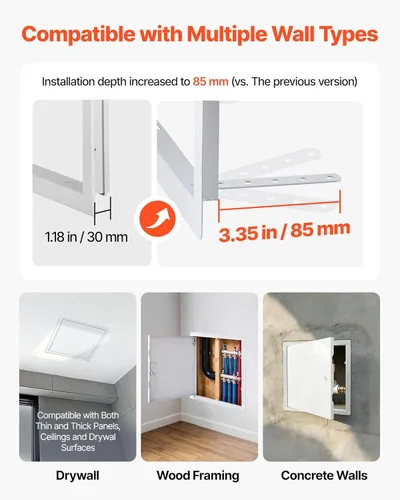 Miniatura 2 de VEVOR Panel de acceso para paneles de yeso, puerta de acceso de acero galvanizado de 13.3 x 13.3 pulgadas, panel de servicio con bisagras de fácil