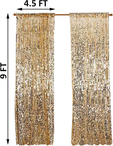 Miniatura 2 de Cortinas de Telón de Fondo de Lentejuelas de Oro Grande Payatte de 18MM, Cortinas de Telón de Fondo de Lentejuelas para Acción de Gracias, Navidad
