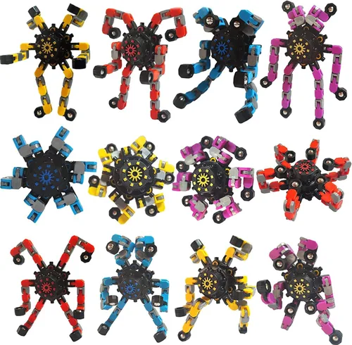 Miniatura 8 de 20 piezas de juguetes fidget spinners al azar, juguetes dedo robot deformables DIY, juguete spinner de descompresión, juguetes gyro mecánicos
