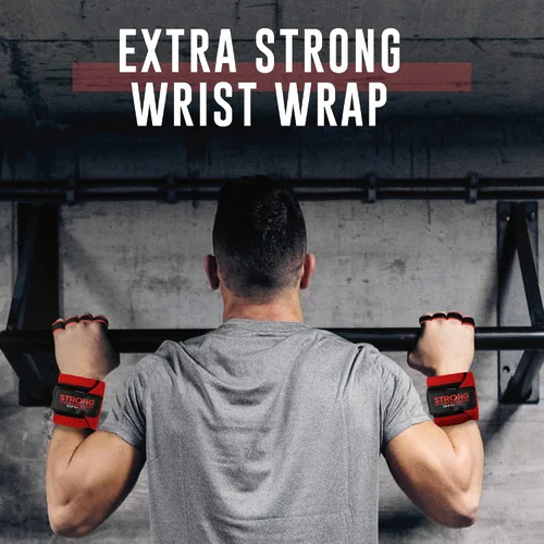 Miniatura 3 de Guantes de muñeca resistentes para hombre, ideales para entrenamientos, gimnasio, peso muerto y crossfit con protección para la palma de la muñeca