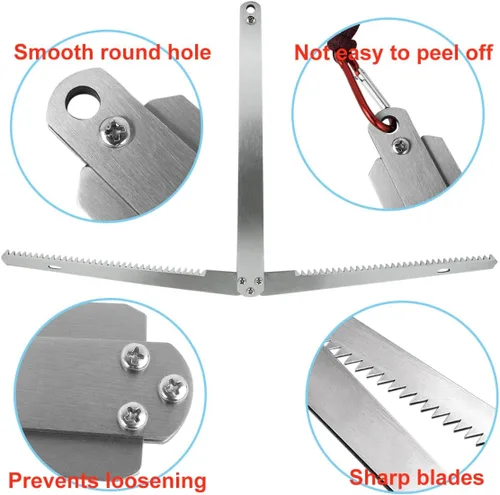 Miniatura 3 de Cortador de hierba para plantas acuáticas con extractor de malezas Paracord de 49.2 ft, cortador de malezas acuáticas, cuchillo de hierba de agua