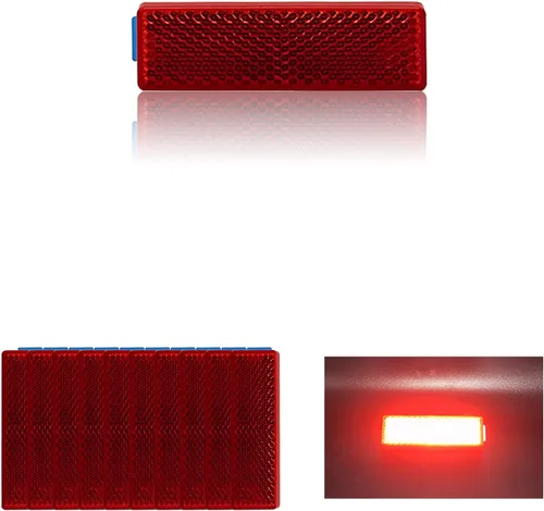 Miniatura 9 de Reflector 76X22mm autoadhesivo rectángulo de seguridad impermeable para entrada de buzón remolque
