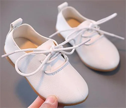 Miniatura 5 de Zapatos planos estilo británico con cordones para niños pequeños y niñas pequeñas