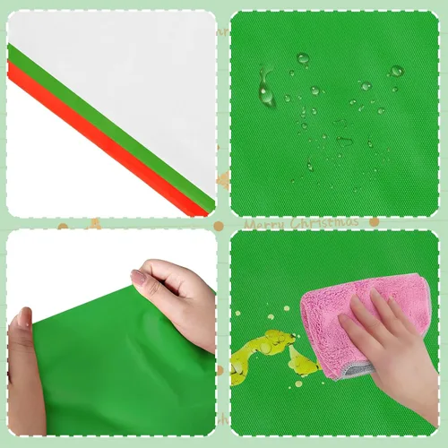 Miniatura 5 de 12 manteles redondos de plástico desechables para Navidad, suministros para fiestas de Año Nuevo, fundas de mesa redondas impermeables para Navidad