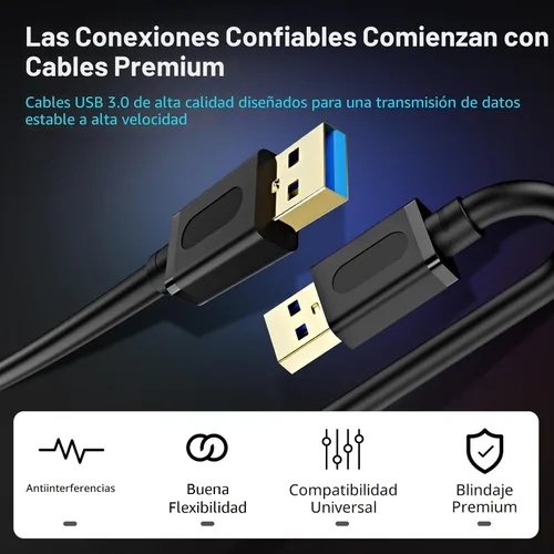 Miniatura 4 de Cable Jelly Tang USB 3.0 macho a macho de 3 pies, cable USB a USB con conector chapado en oro para carcasas de disco duro, reproductor de DVD