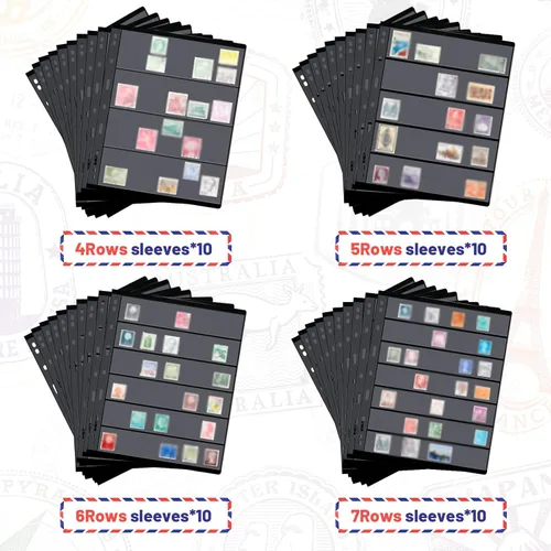 Miniatura 3 de 40 hojas de 80 páginas para sellos de coleccionista, páginas de álbum de coleccionista, 9 agujeros, sellos estándar, fundas para coleccionar