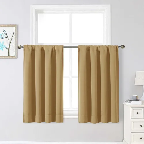 Miniatura 163 de Cortinas opacas para dormitorio, sala de estar, juego de 2 paneles de 54 pulgadas de largo, cortinas de oscurecimiento de habitación con aislamiento