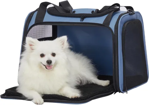 Miniatura 14 de PETSFIT Transportador de gatos grandes, transportador para perros pequeños de menos de 25 libras, transportador suave para mascotas, jaula para Rosa