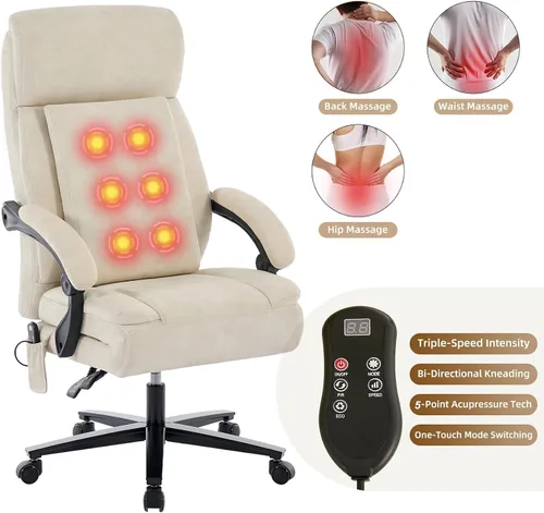 Miniatura 6 de DYHOME Silla de oficina ejecutiva con reposapiés, sillas ergonómicas de escritorio para computadora, silla de oficina de cuero con respaldo medio