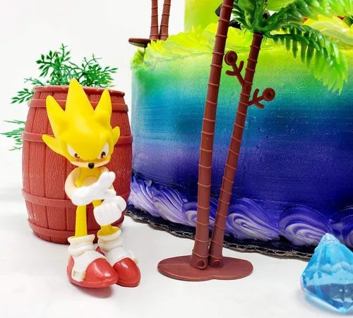 Miniatura 4 de SONIC and Friends - Decoración para pastel de fiesta de cumpleaños con figuras de Sonic y accesorios decorativos