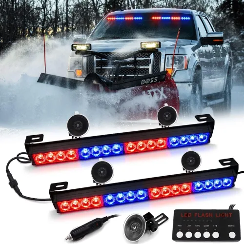 Miniatura 14 de Ediors barra de luces led de 16 pulgadas y 7 funciones, luz de emergencia, de advertencia para tráfico, luz de led estroboscópica con soportes