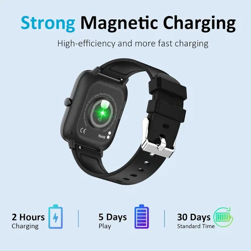 Miniatura 7 de PJYUBVOR Reloj inteligente, reloj inteligente para hombre, contestar/hacer llamadas, pantalla táctil de 1.83 pulgadas, monitor de actividad física