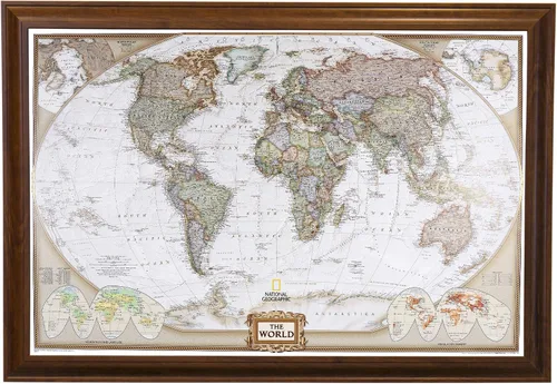 Miniatura 19 de Mapamundi con alfileres, personalizado, ejecutivo, con marco de 24 x 36" y alfileres, Negro (Rustic Black), 24 x 36 pulgadas Marco negro rústico