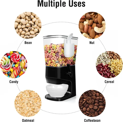 Miniatura 6 de Dispensador de cereales para encimera con cuencos y cucharas, contenedores de cereales para almacenamiento en despensa, organizador de aperitivos