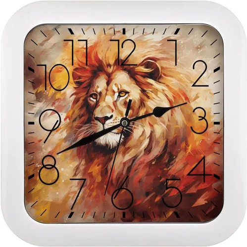 Miniatura 20 de 10" Square Modern Wall Clock,American Flag Skull Print Kitchen Clocks Wall Battery Operated,Silent Non Ticking Unique Funny Cute Wall Clock for