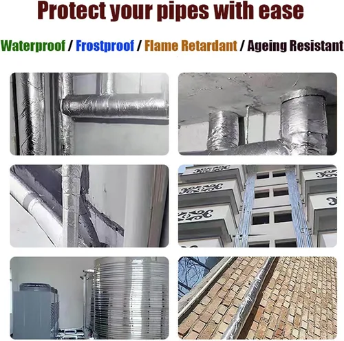 Miniatura 5 de Tubo de espuma de aislamiento de tubería - Aislamiento de tubería de agua para exteriores, tubo de aislamiento térmico de papel de aluminio 0.79