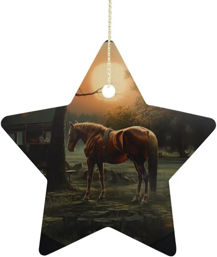 Miniatura 8 de Adorno de vacas en gafas de sol de porcelana de doble cara de 3 pulgadas, casa de campo, árbol de Navidad, accesorios para colgar, adorno de regalo