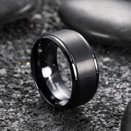 Miniatura 2 de King Will - Anillo de tungsteno básico para hombre, de 1564, 932, 516, 2364 y 2564de pulgada, acabado cepillado mate, ajuste cómodo, anillo de boda