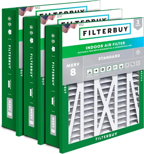 Miniatura 22 de Filterbuy Filtro de aire MERV 8 Essential Dust & Allergy Defense de 10 x 17 x 2 (paquete de 3), filtros exteriores plisados electrostáticos