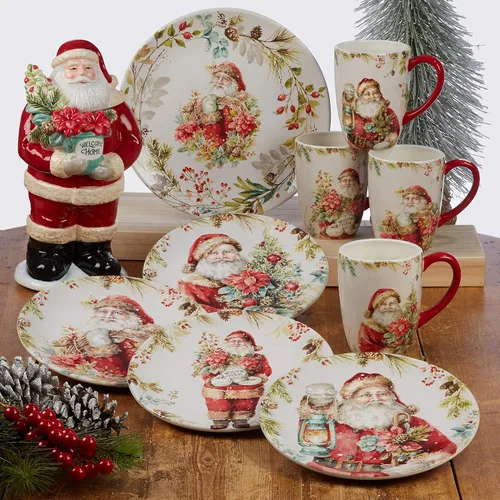 Miniatura 4 de Certified International Christmas Story - Juego de 4 platos de ensalada y postre de 9 pulgadas, multicolor, medianos