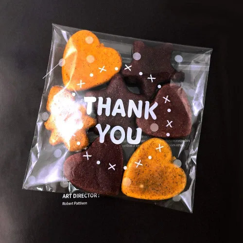 Miniatura 3 de 200 bolsas transparentes autoadhesivas para golosinas – Bolsas de celofán para galletas y dulces con diseño "THANK YOU" para panadería y recuerdos