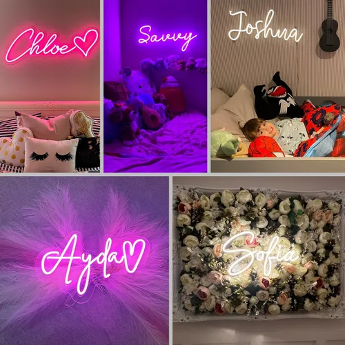Miniatura 3 de Letrero de neón personalizado para decoración de pared, letrero de neón con nombre Fmaily personalizable para bodas, eventos de fiesta familiar