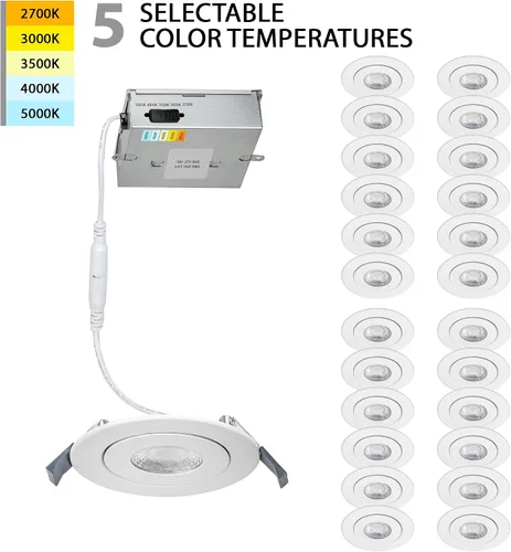 Miniatura 5 de WAC Lighting Lotos - Luz LED empotrable redonda ajustable de 2 pulgadas, 3000K blanco cálido, 6W, 530 lúmenes, clasificación IC hermética, 120V-277V