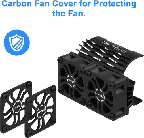 Miniatura 4 de Ventiladores de enfriamiento de motor de coche RC Surpass Hobby Ventilador doble de 30 mm con disipador de calor metálico 3650 3660 540 550