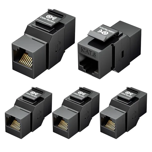 Cable Matters [Listado UL] Paquete de 5 acopladores Keystone Cat6 de 10 Gbps, acoplador Keystone RJ45/conector modular Ethernet hembra a hembra en