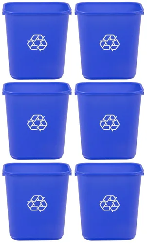 Miniatura 8 de Amazon Basics Cubo de basura pequeño, papelera rectangular para oficina comercial, 3 galones (paquete de 2), color negro