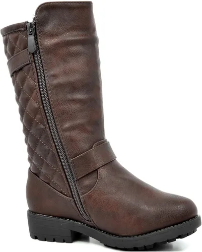 Miniatura 7 de DREAM PAIRS Girls Faux Fur Lining Knee High Winter Motorcycle Riding Boots ToddlerLittle KidBig Kid